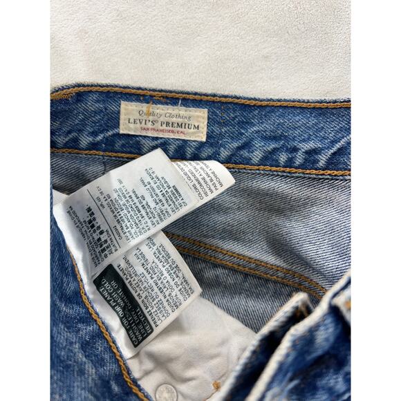 Levi’s Skinny 501 Original Destructed Blue Denim Jean Women's 27 Capsule Summer - Picture 6 of 11